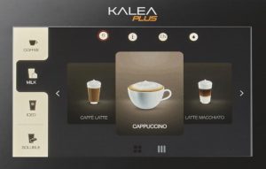 coffee machine touch screen menu